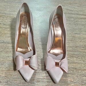 Ted Baker Blush Bow Heels with Rose Gold Accent